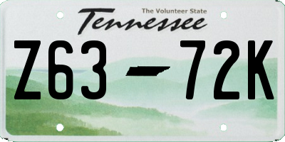 TN license plate Z6372K