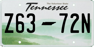 TN license plate Z6372N
