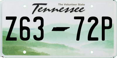 TN license plate Z6372P