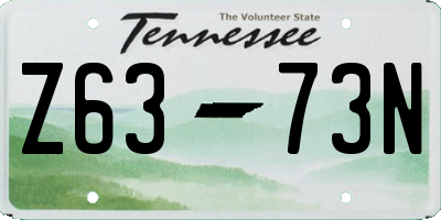 TN license plate Z6373N