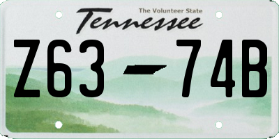 TN license plate Z6374B
