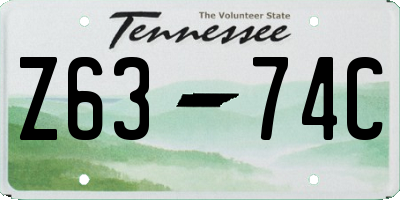 TN license plate Z6374C