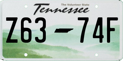 TN license plate Z6374F