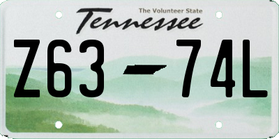 TN license plate Z6374L