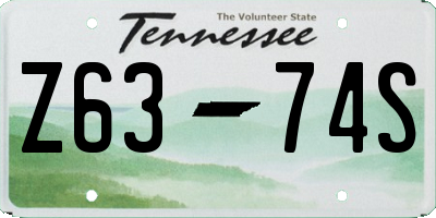 TN license plate Z6374S