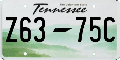 TN license plate Z6375C