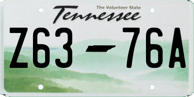 TN license plate Z6376A