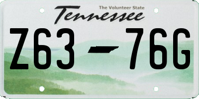 TN license plate Z6376G