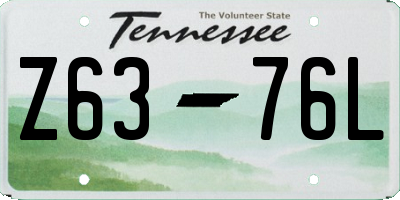 TN license plate Z6376L