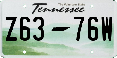 TN license plate Z6376W