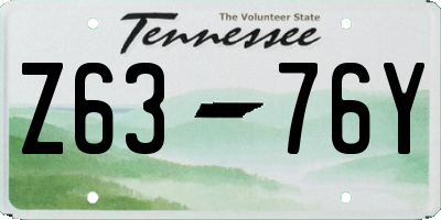 TN license plate Z6376Y