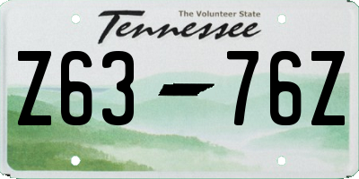 TN license plate Z6376Z