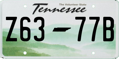 TN license plate Z6377B