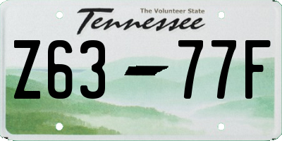TN license plate Z6377F