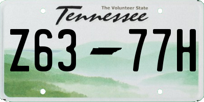 TN license plate Z6377H