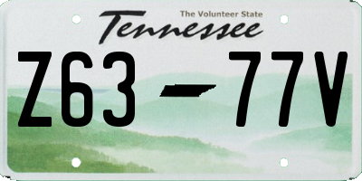 TN license plate Z6377V