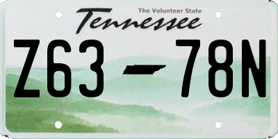 TN license plate Z6378N