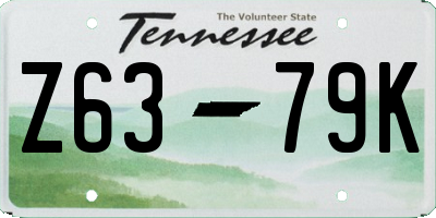 TN license plate Z6379K