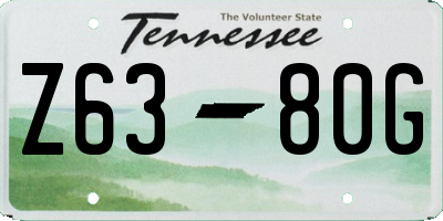 TN license plate Z6380G