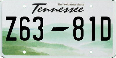 TN license plate Z6381D
