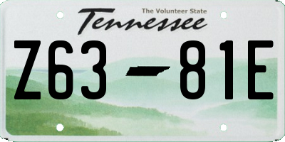 TN license plate Z6381E