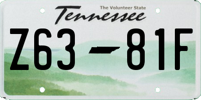 TN license plate Z6381F
