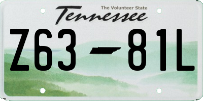 TN license plate Z6381L