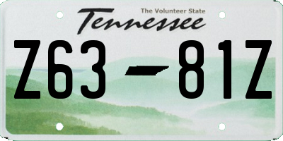 TN license plate Z6381Z