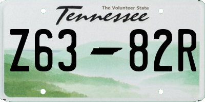 TN license plate Z6382R