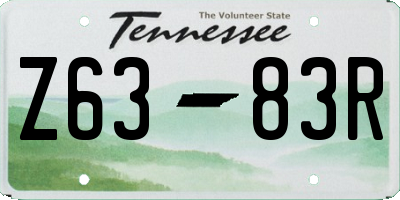 TN license plate Z6383R