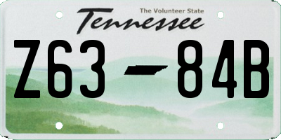 TN license plate Z6384B