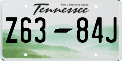 TN license plate Z6384J