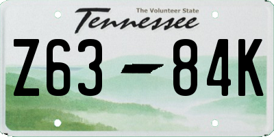 TN license plate Z6384K