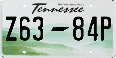 TN license plate Z6384P