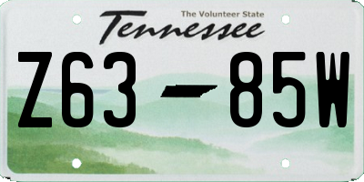 TN license plate Z6385W