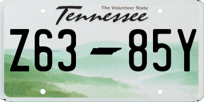 TN license plate Z6385Y
