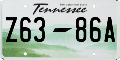 TN license plate Z6386A