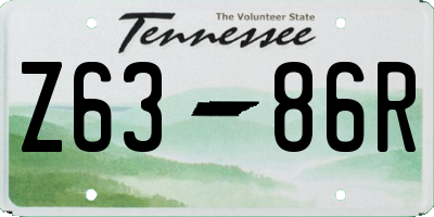 TN license plate Z6386R