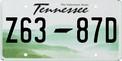 TN license plate Z6387D