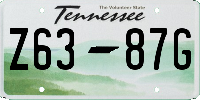 TN license plate Z6387G