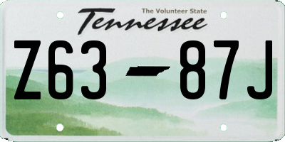 TN license plate Z6387J