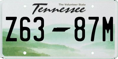 TN license plate Z6387M
