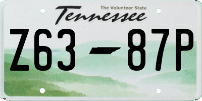 TN license plate Z6387P
