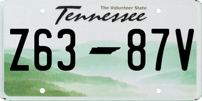TN license plate Z6387V
