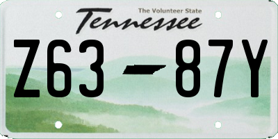 TN license plate Z6387Y