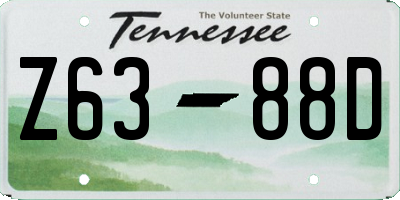 TN license plate Z6388D