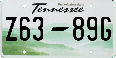 TN license plate Z6389G