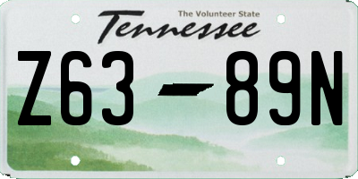 TN license plate Z6389N