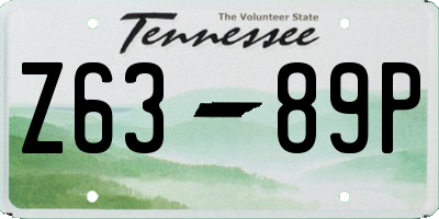 TN license plate Z6389P