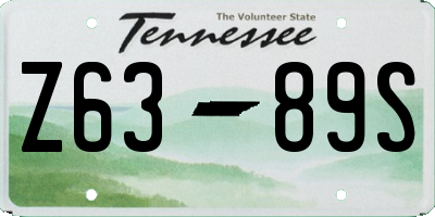 TN license plate Z6389S